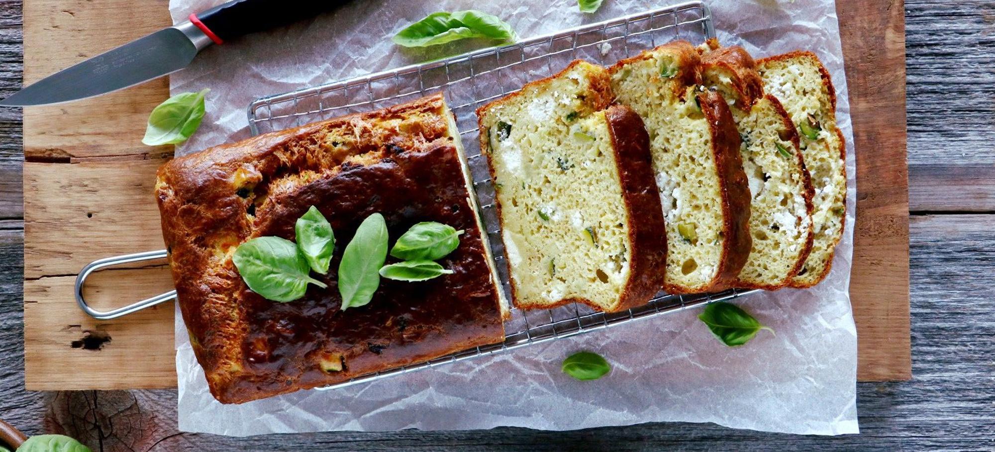 Cake au chèvre et courgettes jaunes