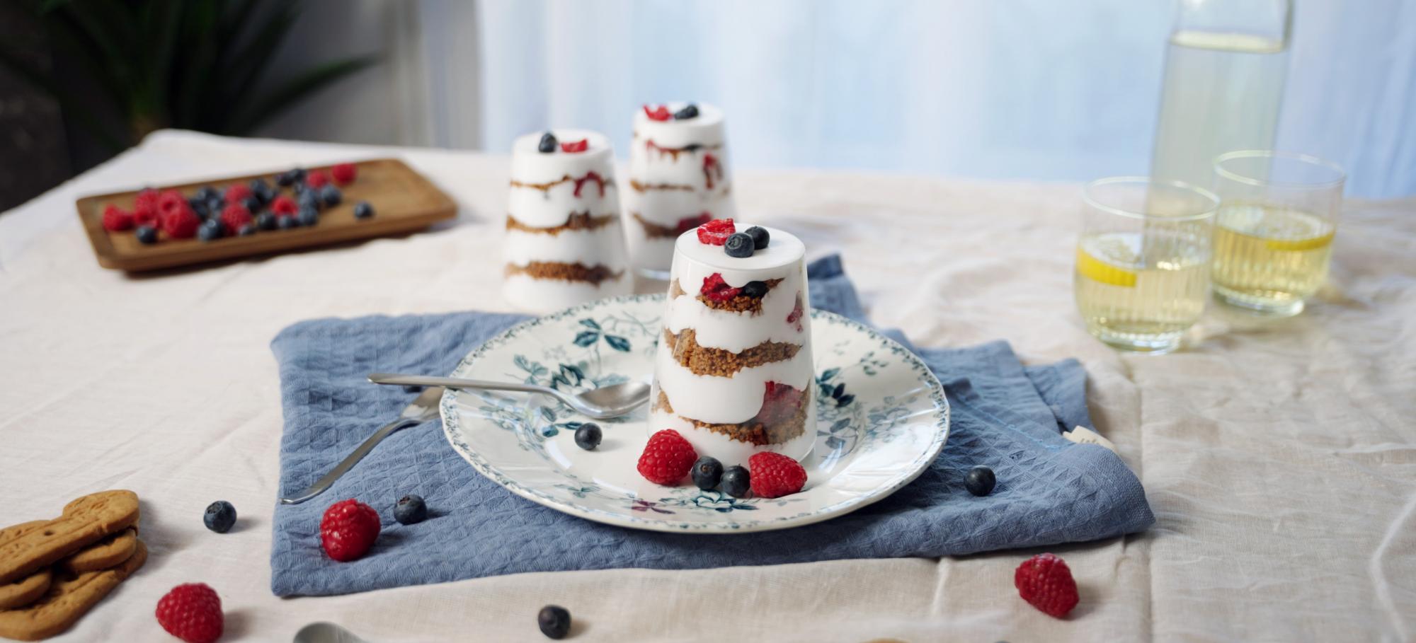 Verrine fruits rouges, spéculoos, chocolat blanc