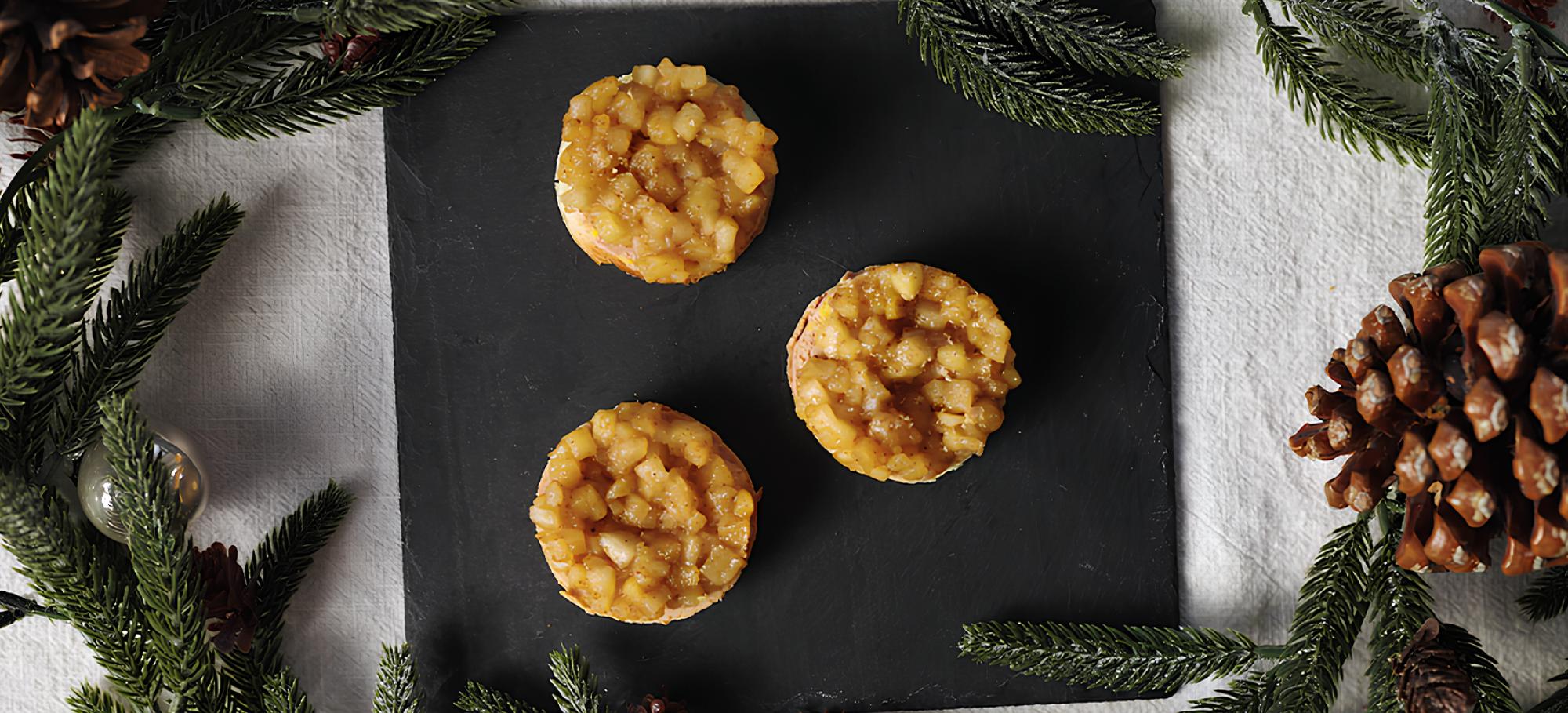Mini tatins de foie gras aux pommes