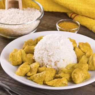 Poulet curry, tomates et lait de coco