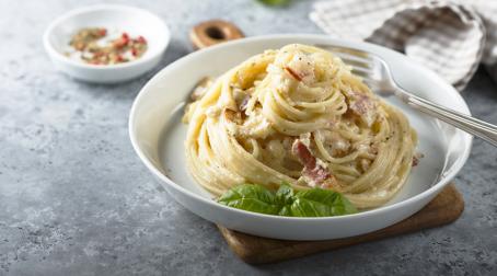 Spaghettis à la sauce carbonara