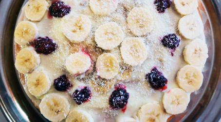 Tarte banane et noix de coco