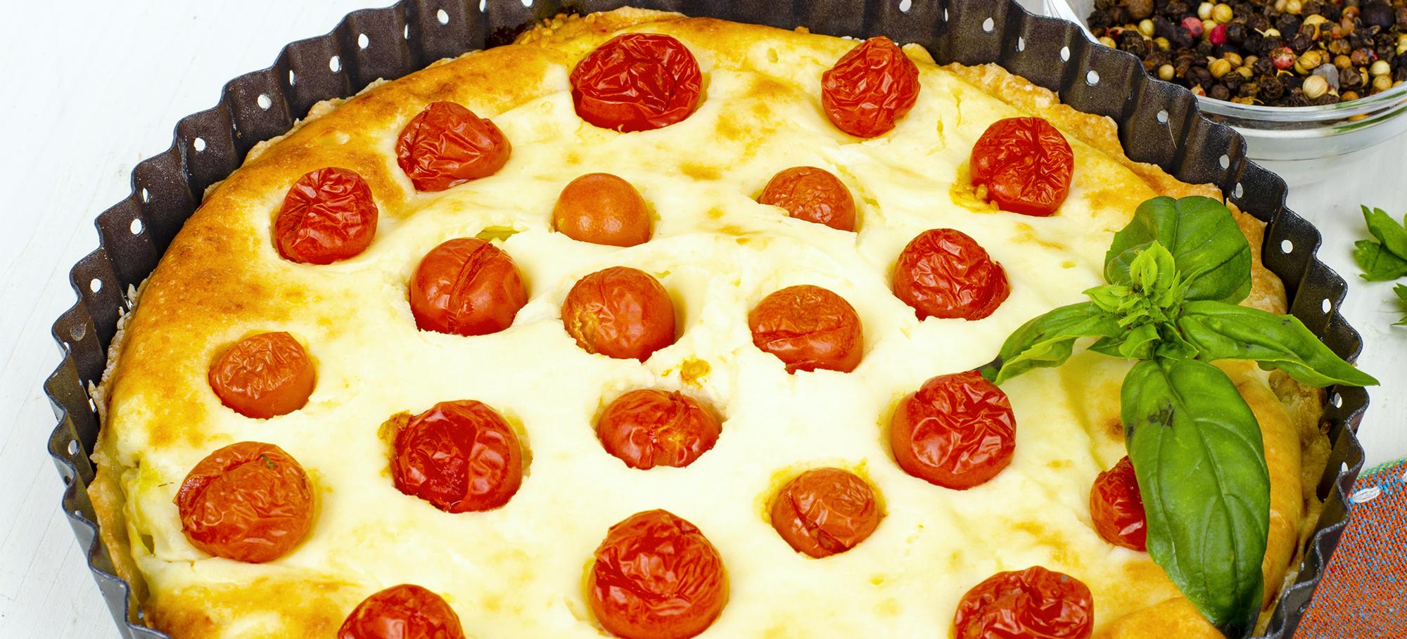 Clafoutis tomates cerise & chèvre Clafoutis tomates cerise & chèvre