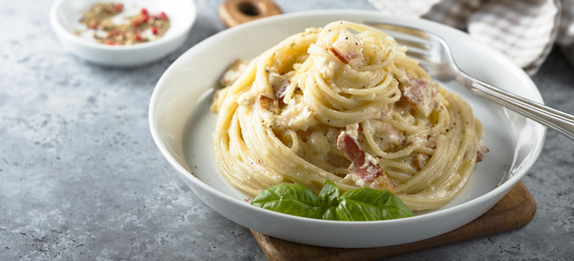 Spaghettis à la sauce carbonara