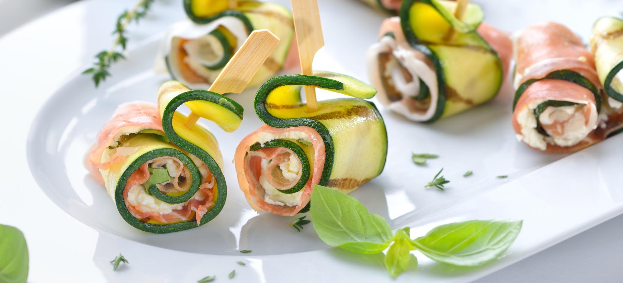 Bouchées de courgette au jambon de Parme et au riz Bouchées de courgette au jambon de Parme et au riz