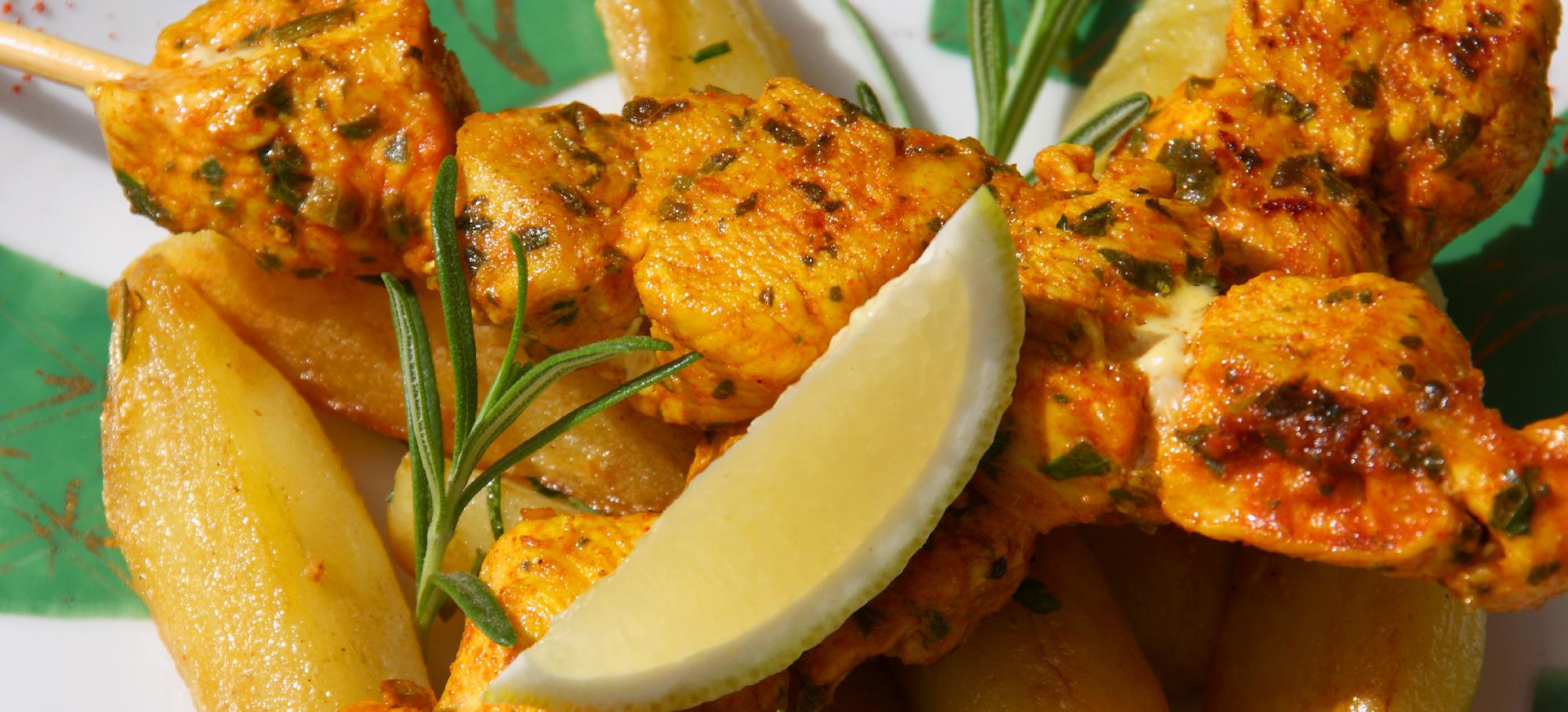 Brochettes de poulet à la marocaine Brochettes de poulet à la marocaine