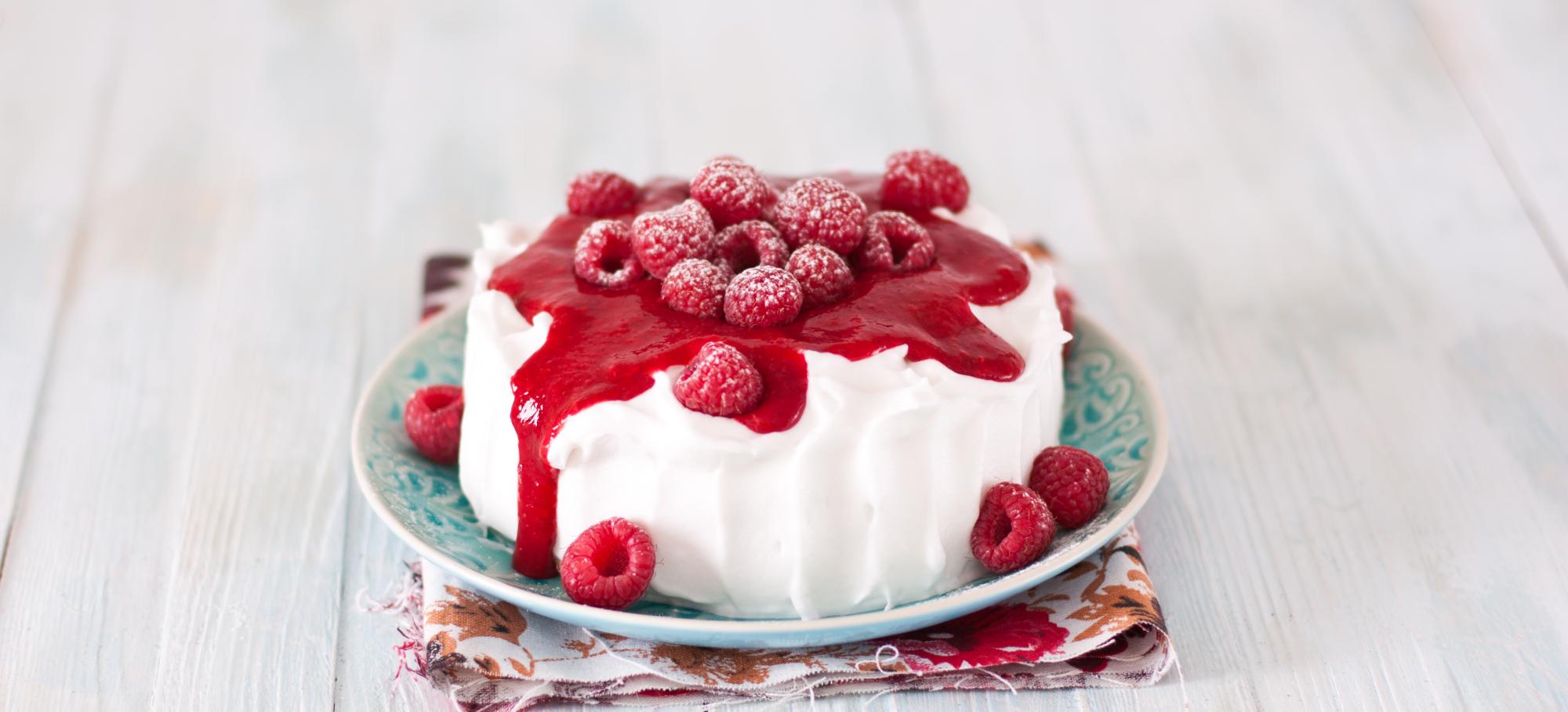 Cheesecake et coulis de framboise