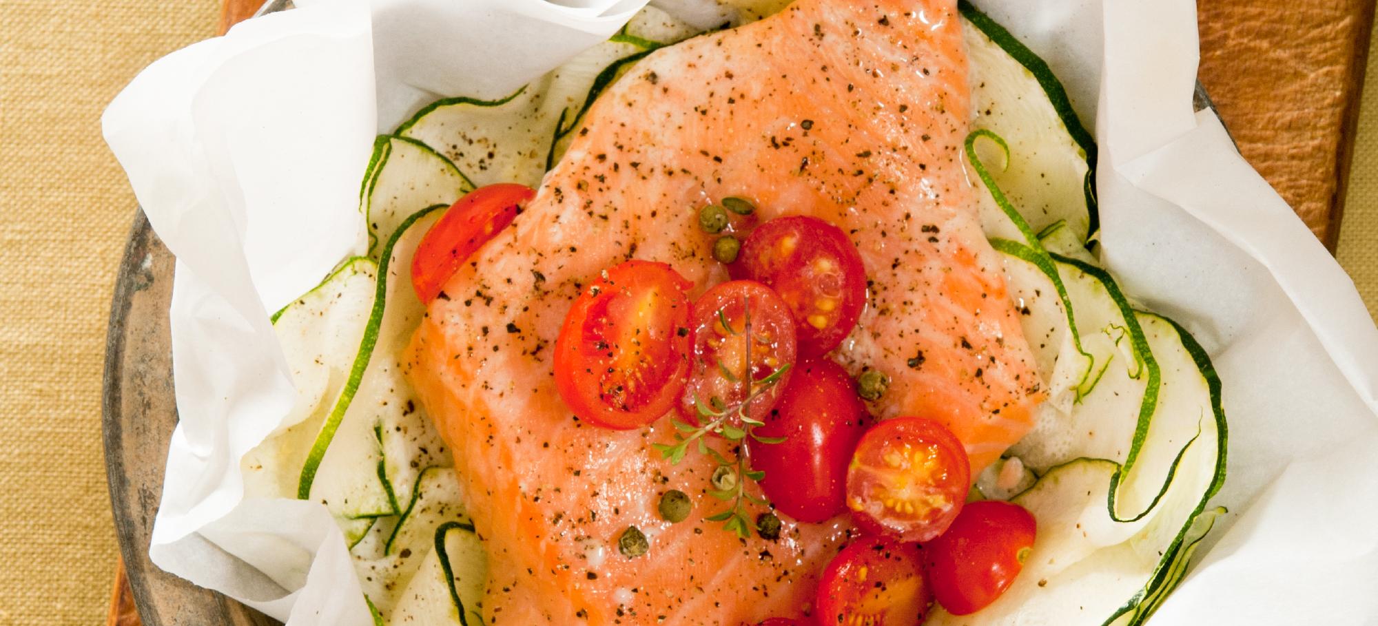 Papillotes saumon et courgettes Papillotes saumon et courgettes