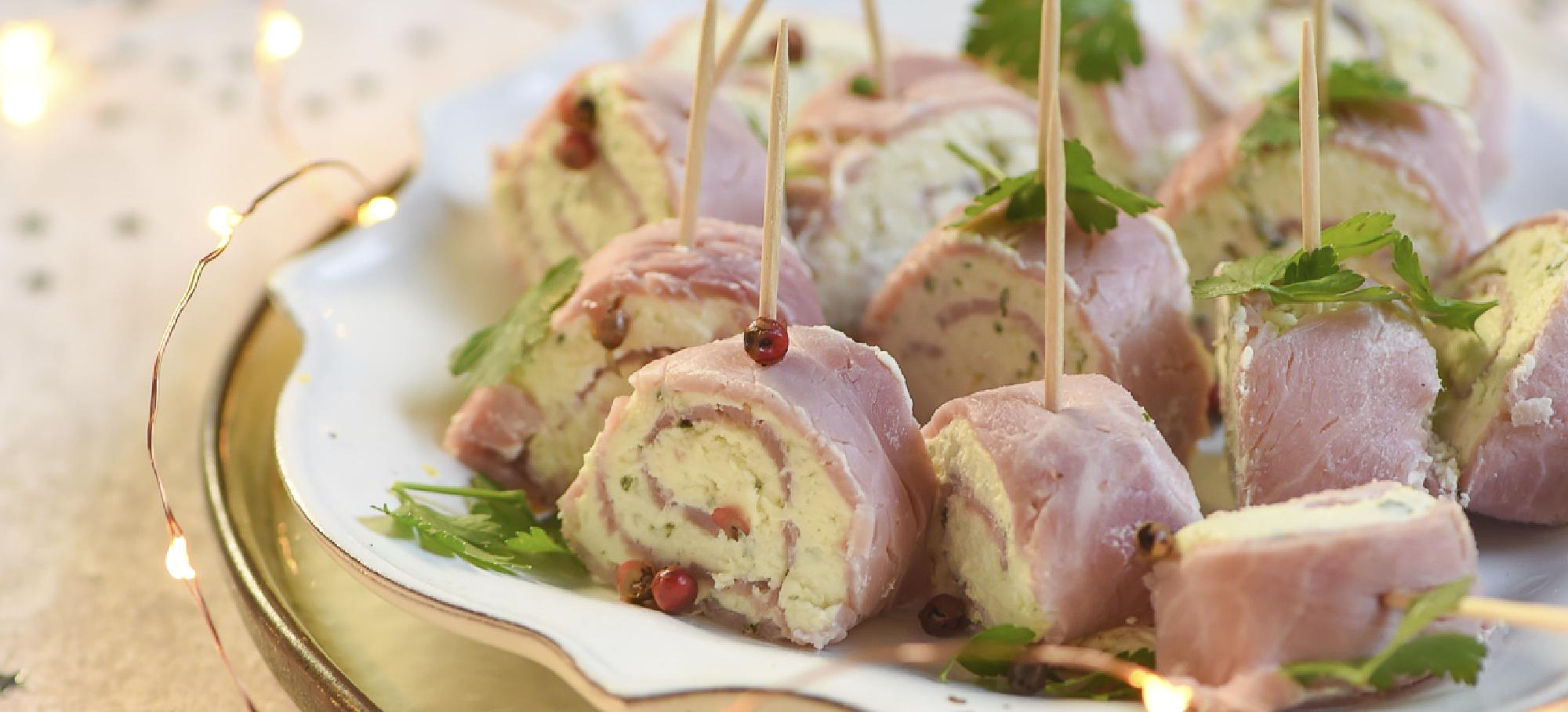 Rouleaux de jambon farcis