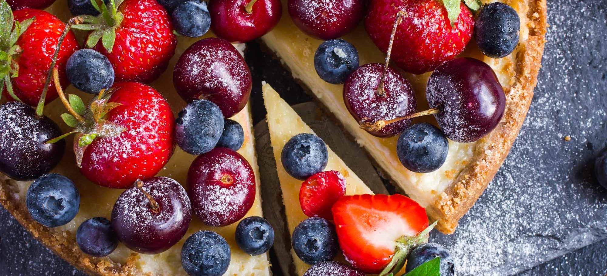 Tarte au fromage blanc et fruits rouges 