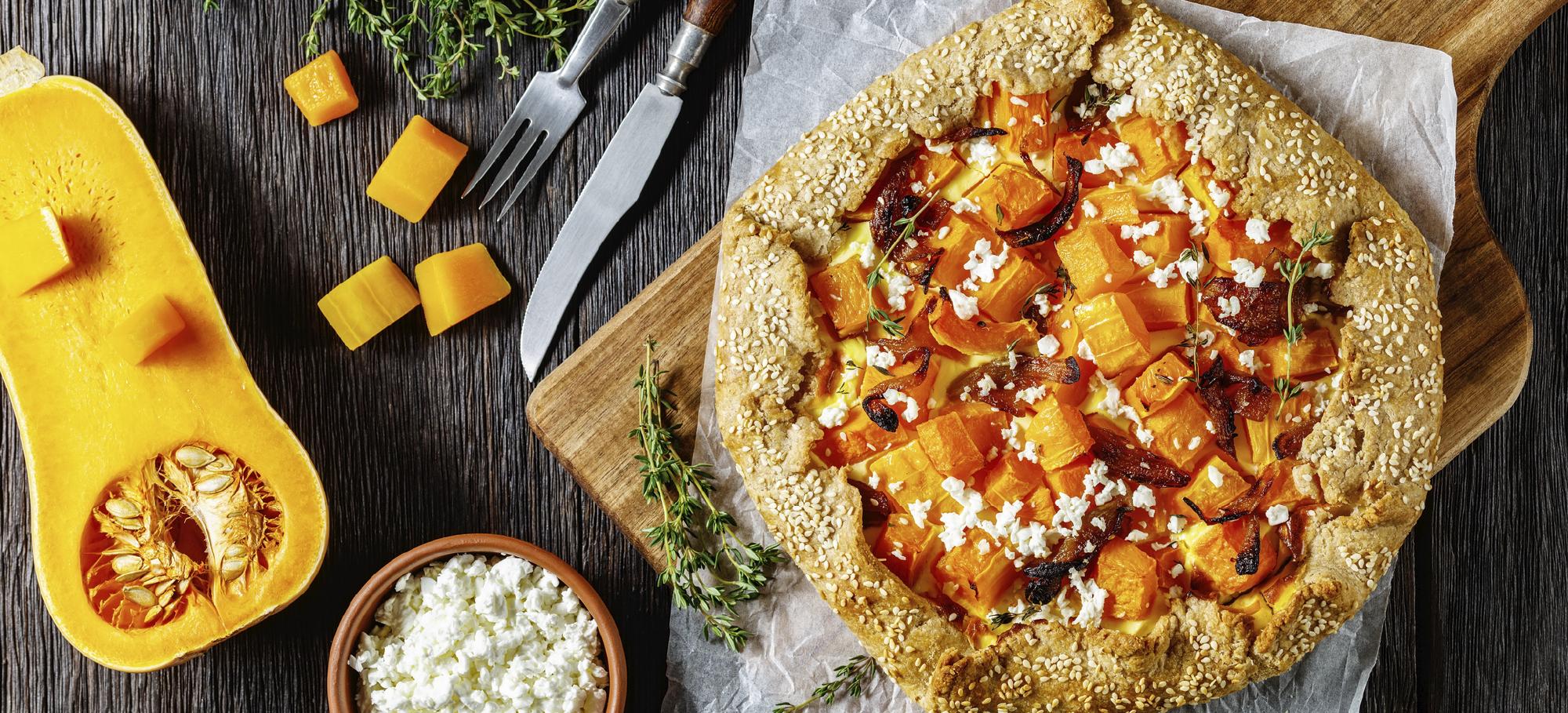 Tarte potiron grillé et feta