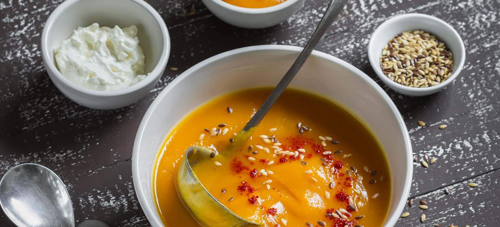 Velouté de carottes au lait de coco et coriandre