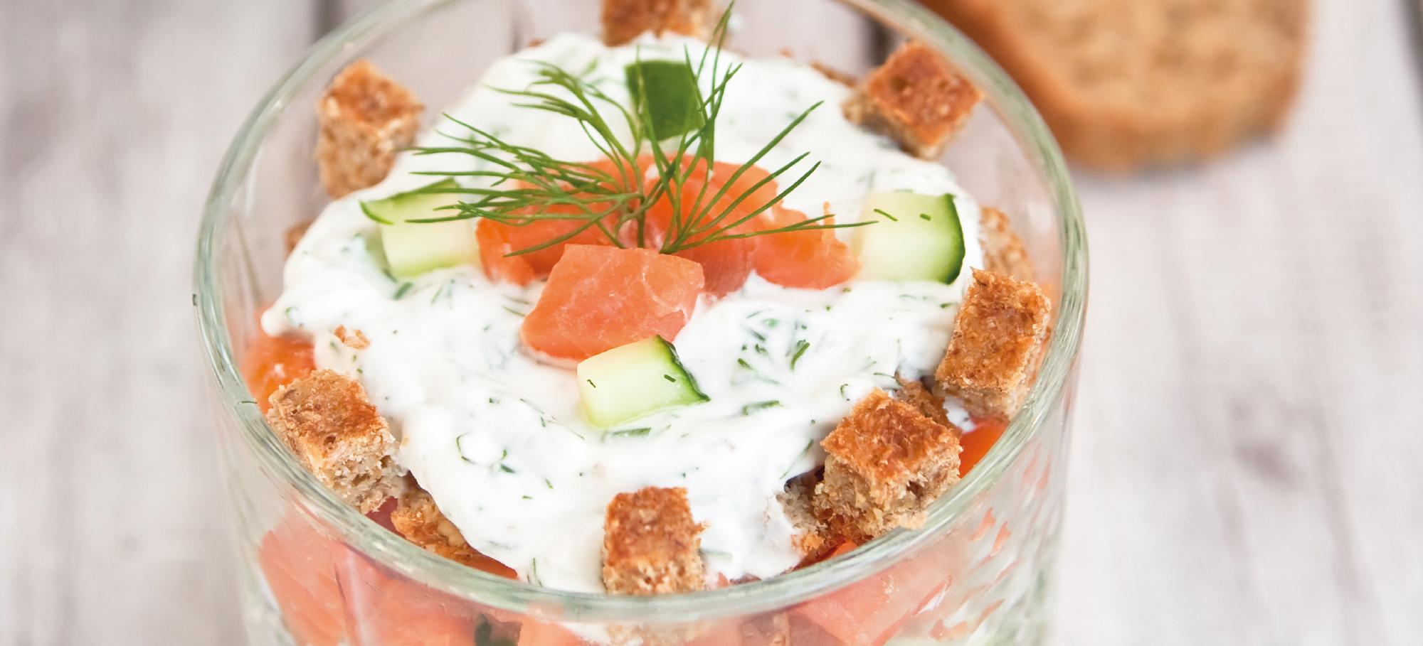 Mes Recettes facile express rapide image verrine fromage frais saumon concombre ciboulette