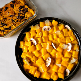 Gnocchis de potimarron et son brownie au chocolat 