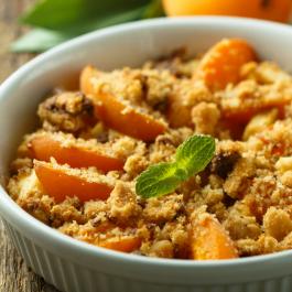 recette crumble, crumble peche, 