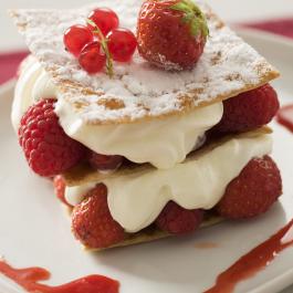 Millefeuille croustillant aux fraises