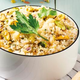 recette facile et express taboulé de chou fleur pistaches boulgour printanier bio 