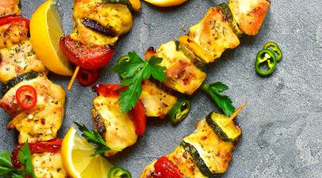 Brochettes de veau aux poivrons