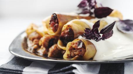 Recette de cannellonis au chèvre, aubergine et poulet