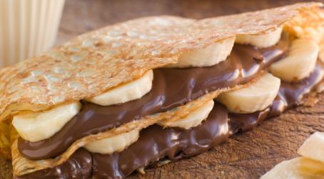 Millefeuille de crêpes banane-chocolat