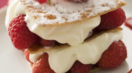 Millefeuille croustillant aux fraises