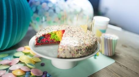 Mes Recettes Rainbow cake gâteau arc-en-ciel anniversaire